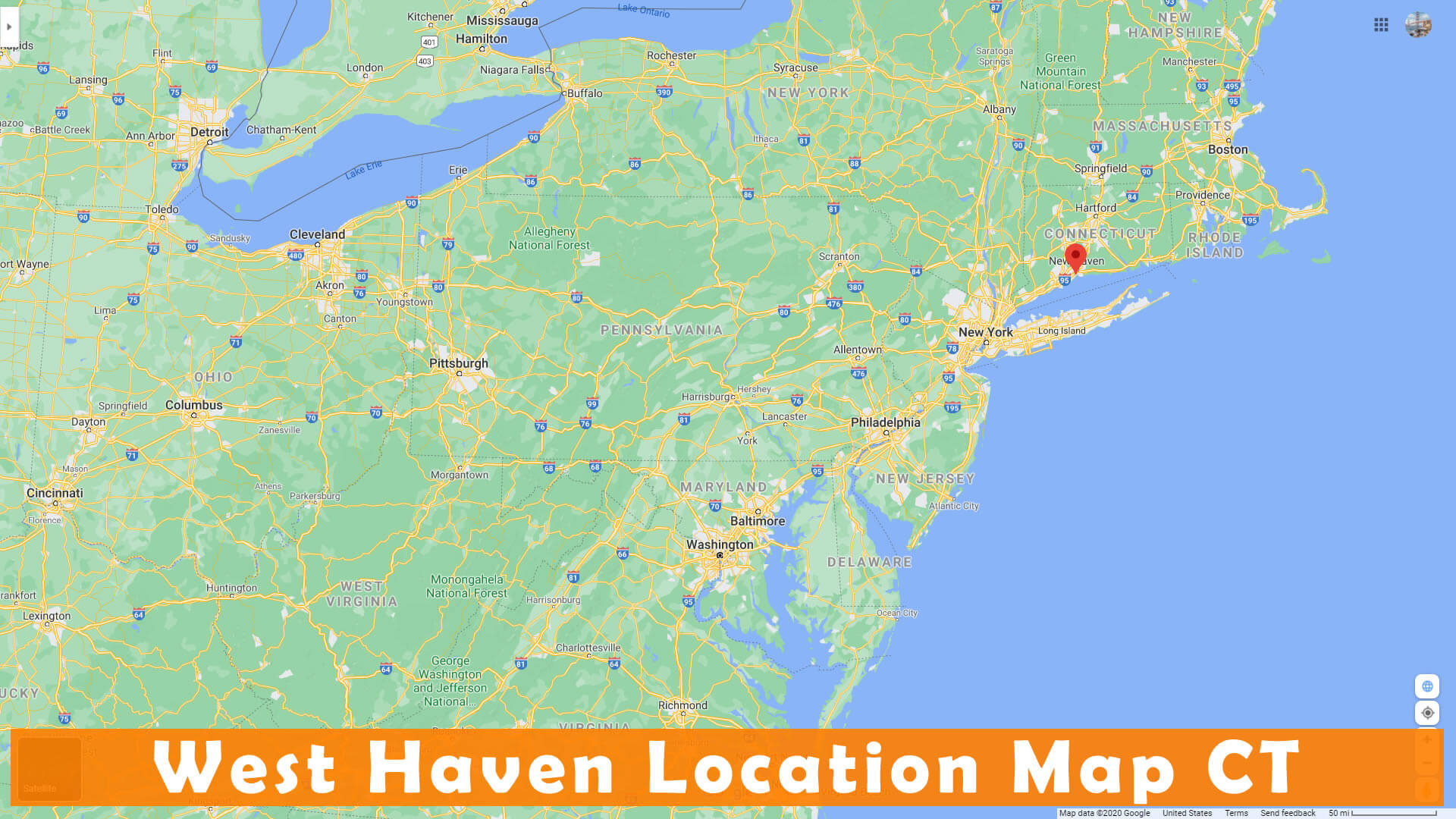 West Haven Location Map CT